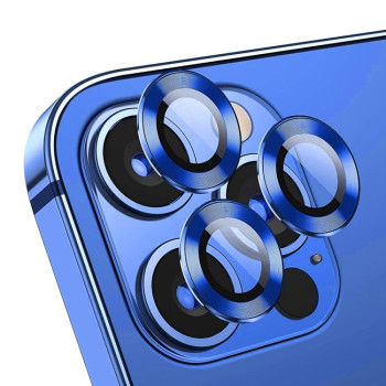 Защитное стекло на камеру ENKAY Aluminium для iPhone 12 Pro - синие