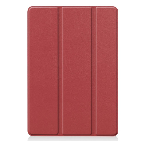 Чехол Custer Texture Three-folding Sleep/Wake-up на iPad 9/8/7 10.2 (2019/2020/2021) Винно-красный