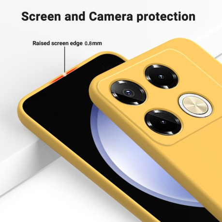Силиконовый чехол Solid Color Liquid Silicone на Infinix Note 40 Pro 4G - желтый
