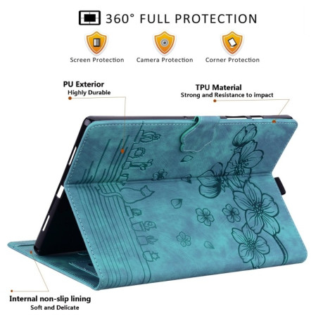 Чохол-книжка Cartoon Sakura Cat для Xiaomi Redmi Pad SE 8.7 - зелений