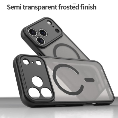 Противоударный чехол Fan Dun Series TPU Hybrid PC Frosted Magsafe для iPhone 17 Pro Max - черный