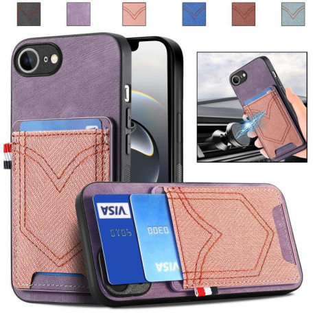 Чохол Denim Texture Leather Skin на iPhone 16e - фіолетовий