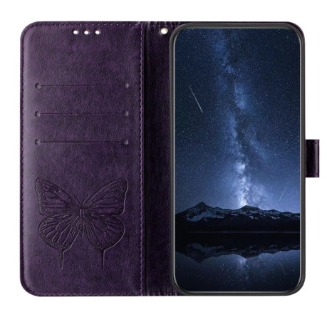 Чехол-книжка Embossed Butterfly для Realme GT7 Pro 5G - фиолетовый