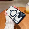 Противоударный чехол Electroplating (Magsafe) для iPhone 18 Pro/17 Pro - синий