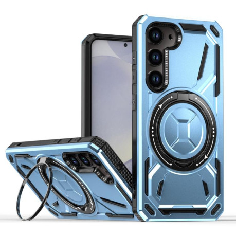 Противоударный чехол Armor II Series MagSafe Magnetic Holder для  Samsung Galaxy S25 5G - голубой