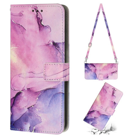 Чохол-книжка Crossbody Painted Marble для Xiaomi Redmi Note 12 Pro Speed / Poco X5 Pro 5G - фіолетовий