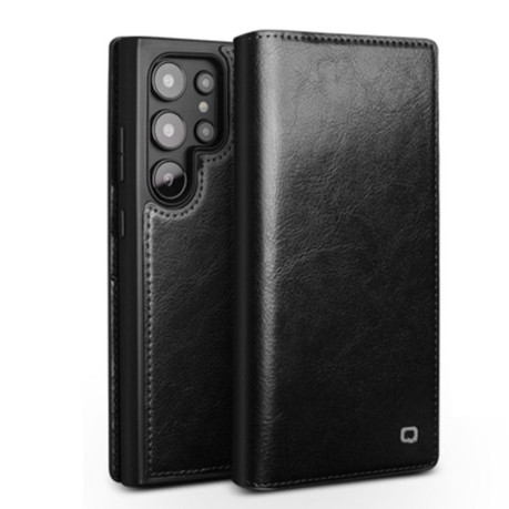 Шкіряний чохол-книжка QIALINO Classic Genuine Leather  для Samsung Galaxy S25 Ultra 5G - чорний