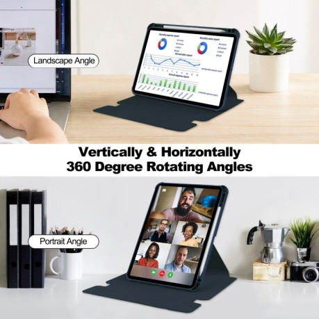 Чохол-книжка Transparent Rotation Smart Leather для iPad Pro 13 2024 - синій