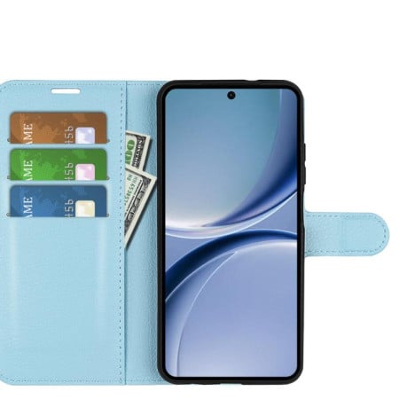 Чохол книжка Litchi Texture Horizontal Flip Leather на Xiaomi Redmi Turbo 5 5G / Poco X8 Pro 5G — синій