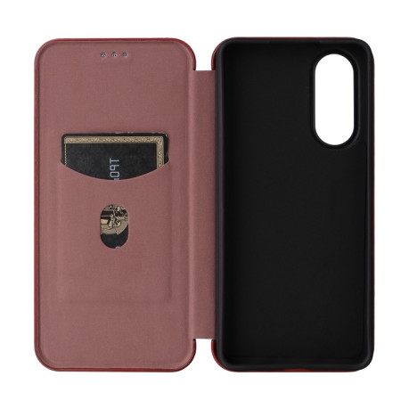 Чохол-книжка Carbon Fiber Texture на OnePlus Nord CE4 Lite - коричневий