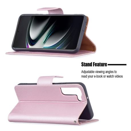 Чехол-книжка Litchi Texture Pure Color на Samsung Galaxy S22 Plus 5G - розовое золото