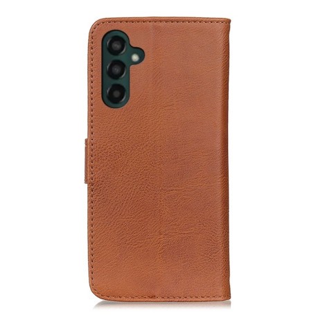 Чехол-книжка KHAZNEH Cowhide Texture для Samsung Galaxy A35 5G - коричневый