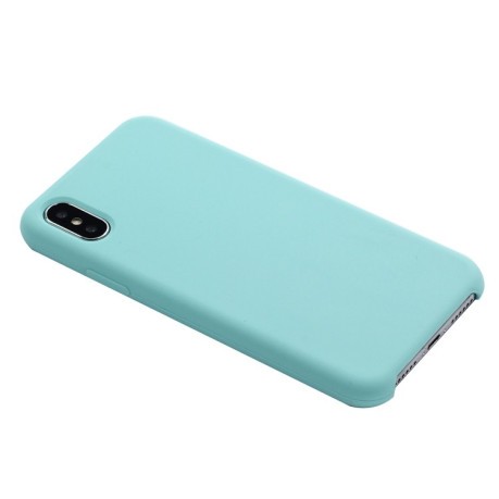 Противоударный чехол Liquid Silicone для iPhone XR - голубой