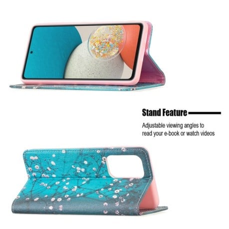 Чехол-книжка Colored Drawing Pattern Invisible на Samsung Galaxy A53 5G - Plum Blossom