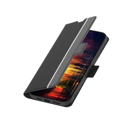 Чехол-книжка Twill Texture Side Button для Samsung Galaxy M53 5G - черный