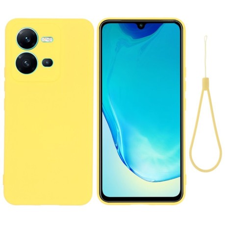 Силіконовий чохол Solid Color Liquid Silicone на Vivo V25 5G/V25E 5G/X80 Lite 5G - жовтий
