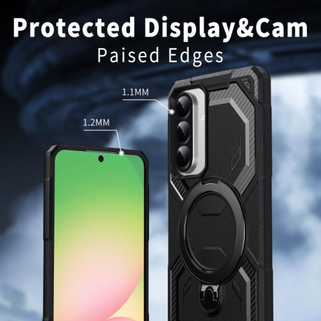 Противоударный чехол Frosted MagSafe Holder для Samsung Galaxy A56 5G - черный