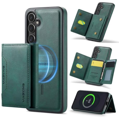 Чохол MAGKING K2 Series з MagSafe RFID+кишенька на карт на Samsung Galaxy S25 FE 5G - зелений