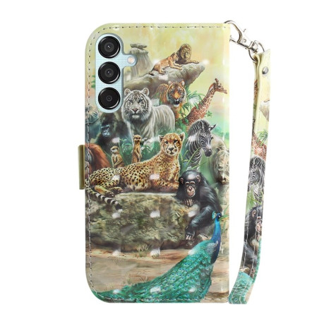 Чехол-книжка 3D Painting для Samsung Galaxy M15/F15 - Zoo