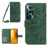 Чехол-книжка Skin Feel Sun Flower для Realme C65 4G Global - зеленый
