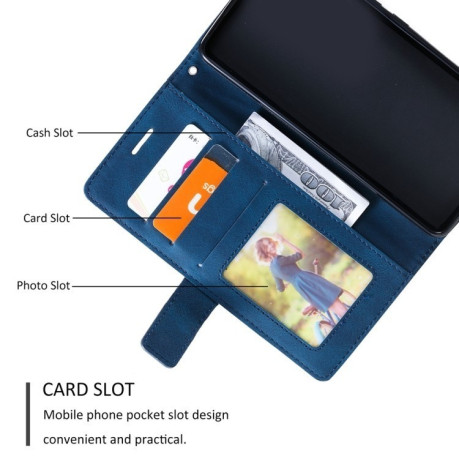 Чехол-книжка Skin Feel Splicing для Samsung Galaxy S25+ 5G - синий