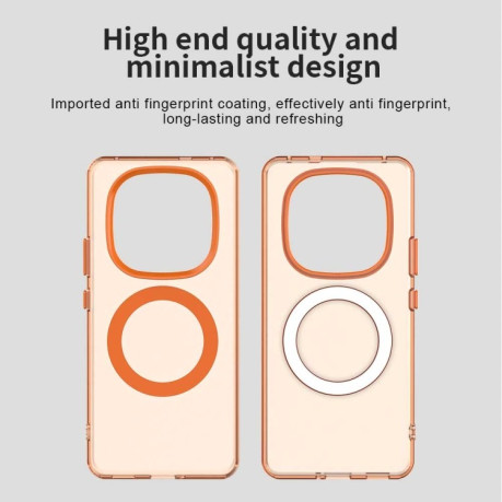 Противоударный чехол MagSafe Holder PC Hybrid для Xiaomi Redmi Note 14 Pro+ 5G - оранжевый