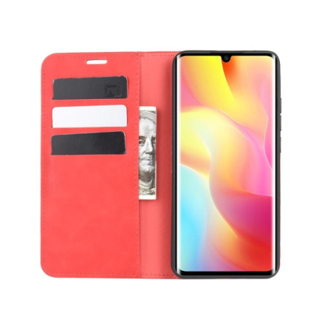 Чехол-книжка Retro-skin Business Magnetic на Xiaomi Mi Note 10 Lite - красный