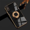 Противоударный чехол 6D Electroplating Full Coverage with Magnetic Ring для iPhone XS / X - черный