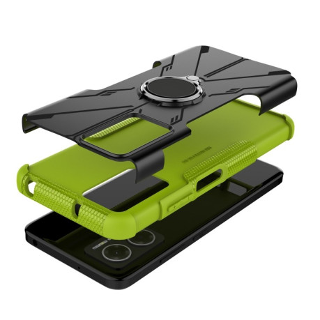 Противоударный чехол Machine Armor Bear для Xiaomi Redmi Note 11E/Redme 10 5G - зеленый