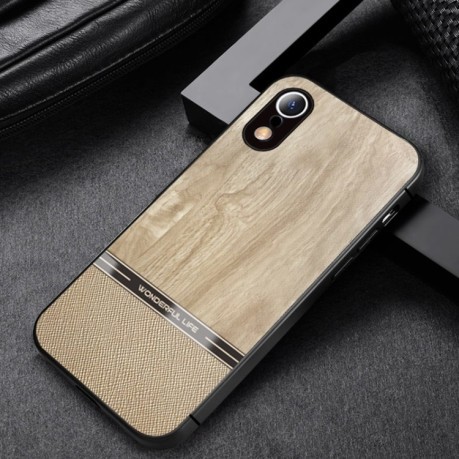 Чохол протиударний Shang Rui Wood для iPhone XR - коричневий