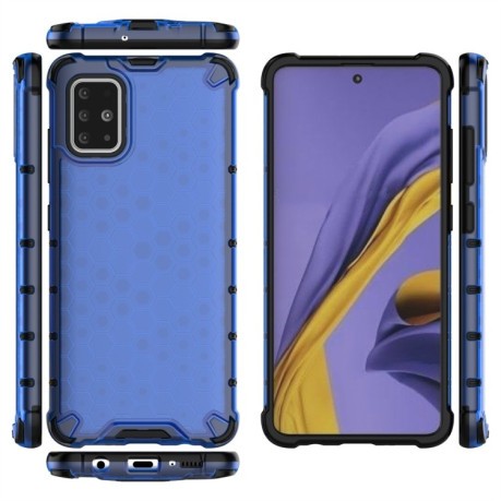Противоударный чехол Honeycomb на Samsung Galaxy A51-синий