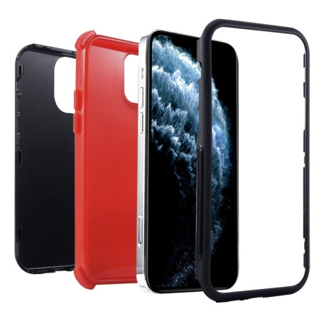 Противоударный чехол 3 in 1 Four Corner для iPhone 14 Pro - черно-красный