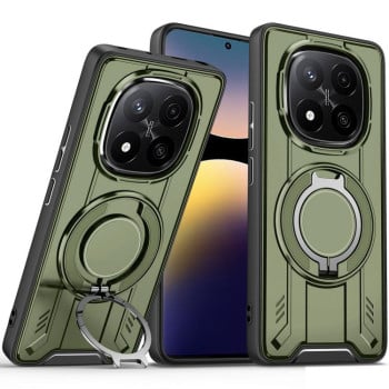 Ударозащитный чехол Rotating Ring Holder Magnetic MagSafe на  Xiaomi Redmi Note 14 Pro 4G - зеленый