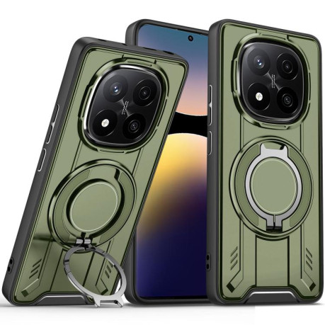 Ударозахисний чохол Rotating Ring Holder Magnetic MagSafe на Xiaomi Redmi Note 14 Pro 4G - зелений