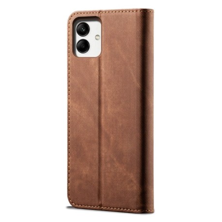 Чохол книжка Denim Texture Casual Style Samsung Galaxy A05 - коричневий