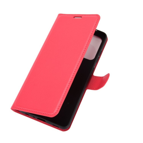 Чехол-книжка Litchi Texture на Samsung Galaxy A52/A52s - красный