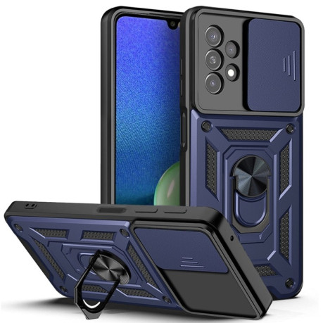 Противоударный чехол Sliding Camshield Card для Samsung Galaxy A13 4G - синий