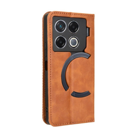 Чехол-книжка Magnetic Buckle Retro Crazy Horse Texture на Infinix GT 20 Pro 5G - коричневый