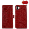 Кожаный чехол-книжка Crocodile Top Layer на Samsung Galaxy A04 4G - красный