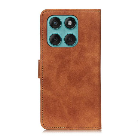 Чехол-книжка KHAZNEH Cowhide Texture на Motorola Edge 60 Fusion / 60 Pro - коричневый