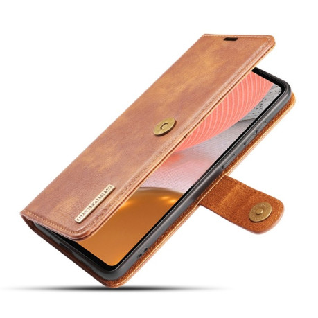 Кожаный чехол-книжка DG.MING Crazy Horse Texture на Samsung Galaxy A72 - коричневый