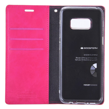 Кожаный чехол-книжка MERCURY GOOSPERY BLUE MOON на Samsung Galaxy S8 /G950- пурпурно-красный
