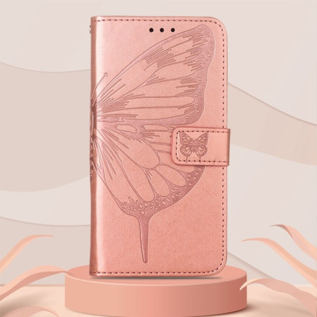 Чехол-книжка Embossed Butterfly для Samsung Galaxy A23 4G / 5G - розовое золото