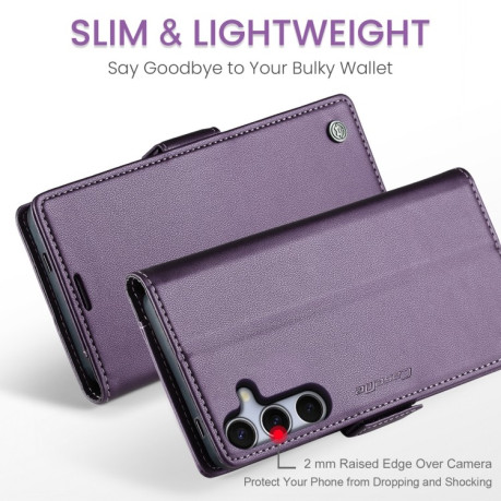 Чохол-книжка CaseMe 023 Butterfly Buckle Litchi RFID Anti-theft Leather  для Samsung Galaxy S25+ 5G - фіолетовий