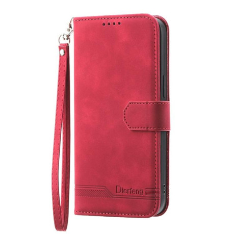 Чохол-книжка Dierfeng Dream Line для Xiaomi Redmi Note 14 4G 164.48mm - червоний