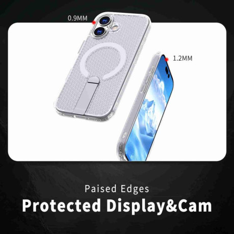 Чохол kalebol Honeycomb Cooling з MagSafe та підставкою на iPhone 17 - прозорий