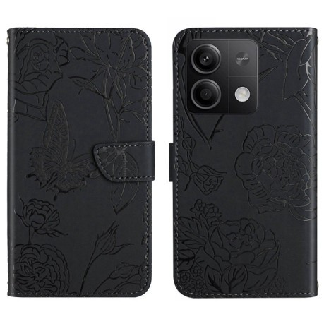 Чехол-книжка Skin Feel Butterfly Embossed для Xiaomi Redmi Note 13 Pro 4G / POCO M6 Pro 4G   - черный