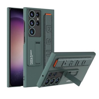 Противоударный чехол GKK Wristband with Holder для Samsung Galaxy S23 Ultra 5G - зеленый