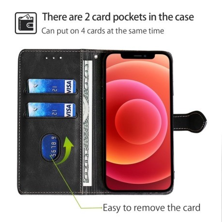 Чохол-книжка Stitching Skin Feel для OPPO Reno12 F/12 FS 5G - чорний