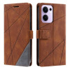 Чехол-книжка Skin Feel Splicing для OPPO Reno13 F/Reno13 FS Global/ 4G India - коричневый